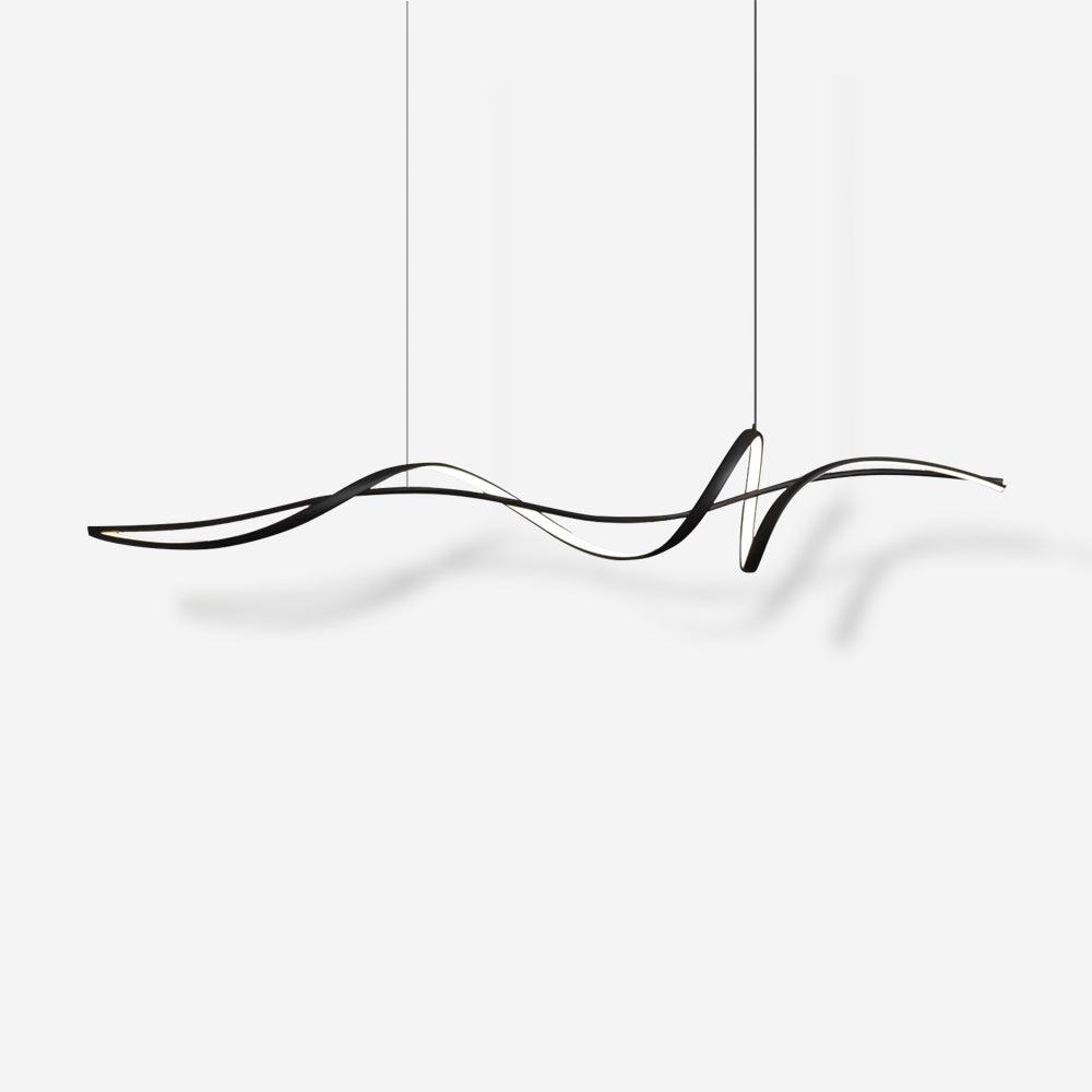 Energy Efficient Black LED Wave Pendant Fixture Aveline